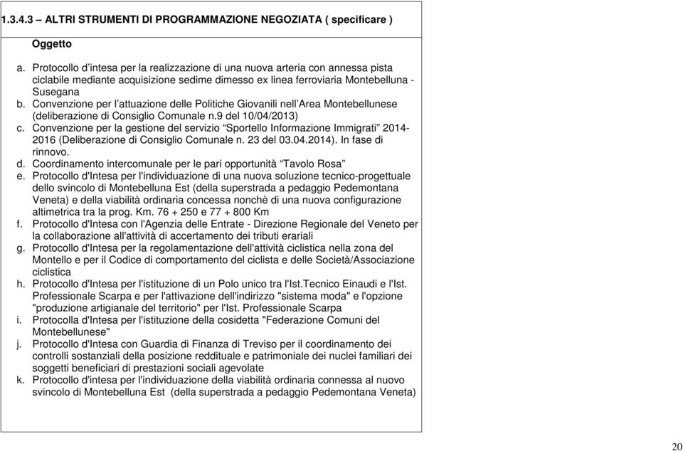 Convenzione per l attuazione delle Politiche Giovanili nell Area Montebellunese (deliberazione di Consiglio Comunale n.9 del 10/04/2013) c.