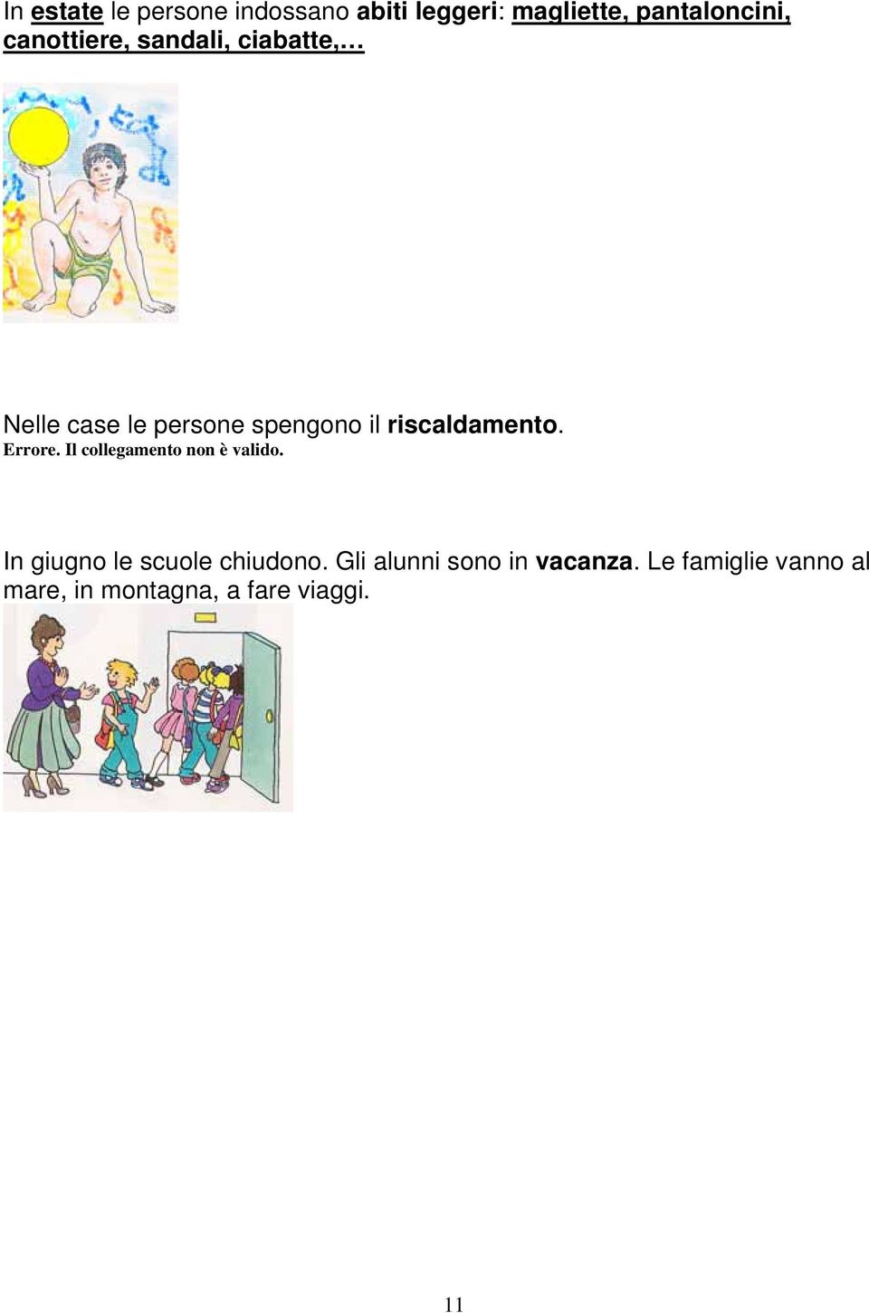 riscaldamento. Errore. Il collegamento non è valido.