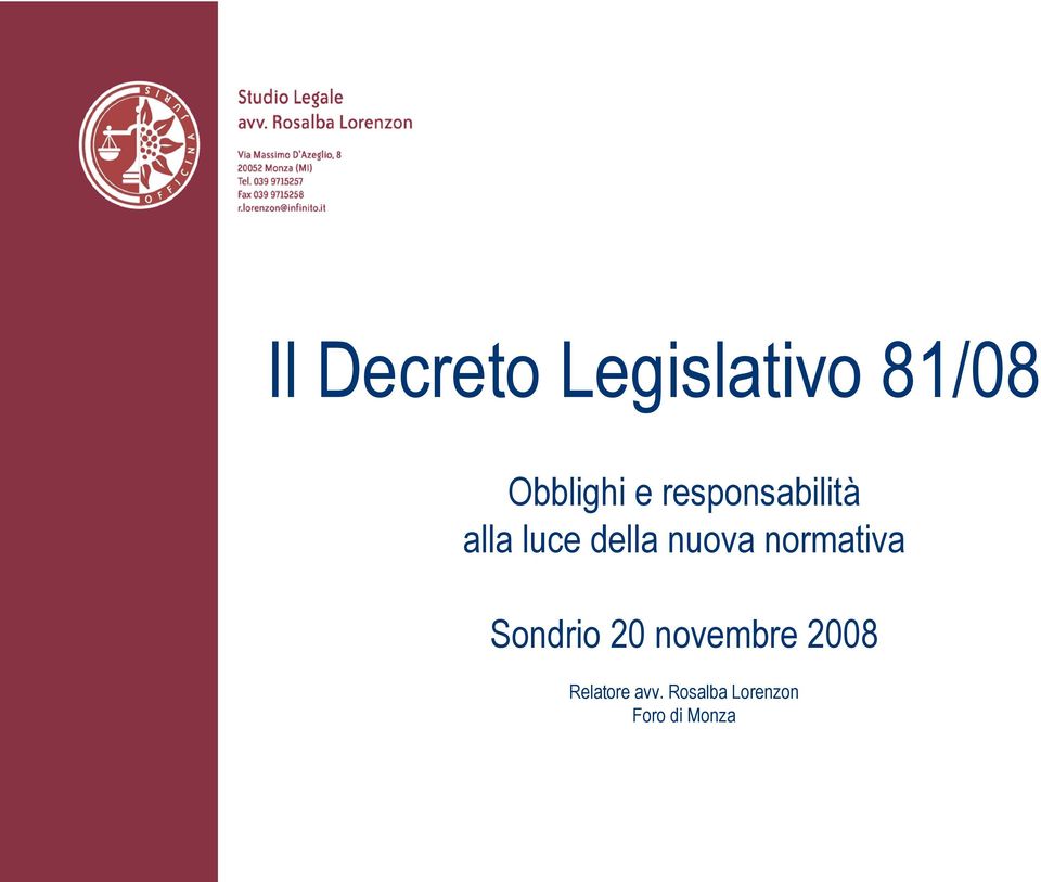 normativa Sondrio 20 novembre 2008