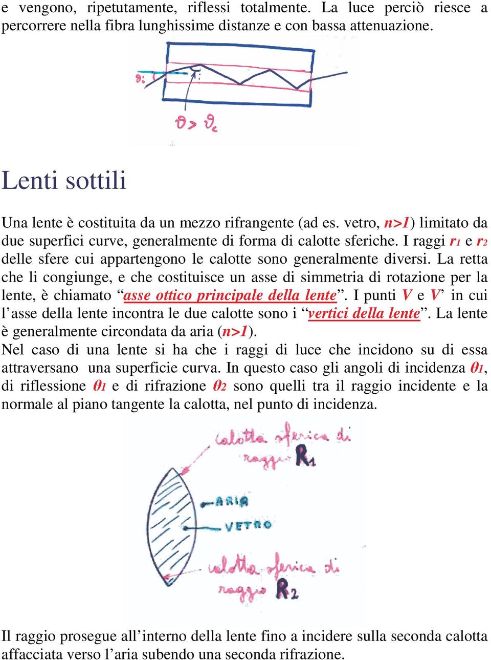 I raggi r1 e r2 delle sfere cui appartengono le calotte sono generalmente diversi.