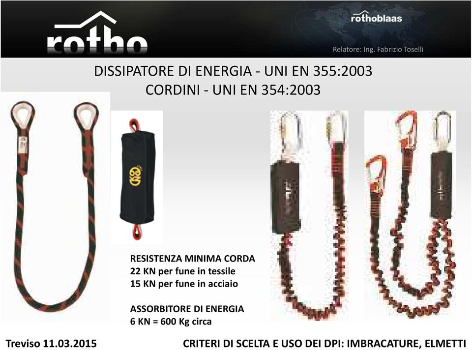 CORDA 22 KN per fune in tessile 15 KN per fune