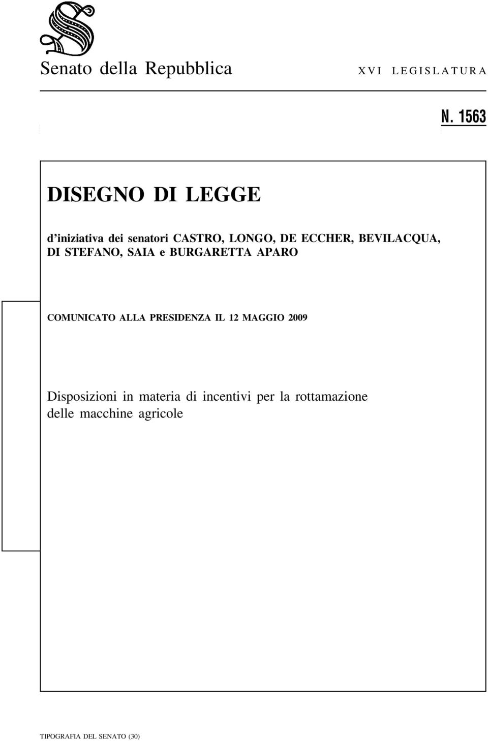 BEVILACQUA, DI STEFANO, SAIA e BURGARETTA APARO COMUNICATO ALLA PRESIDENZA IL