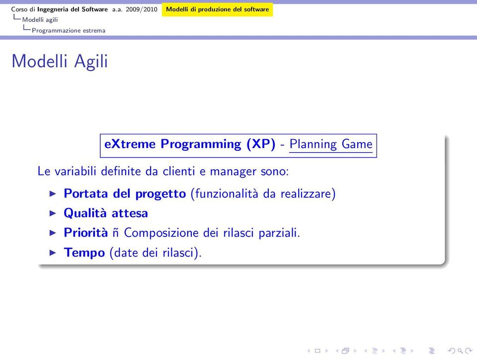 (funzionalità da realizzare) Qualità attesa Priorità ñ