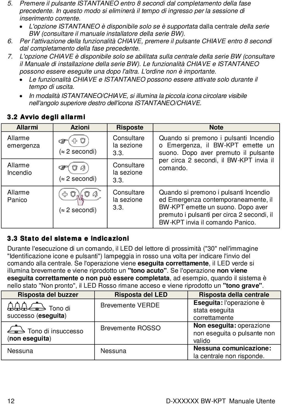 Per l'attivazione della funzionalità CHIAVE, premere il pulsante CHIAVE entro 8 secondi dal completamento della fase precedente. 7.