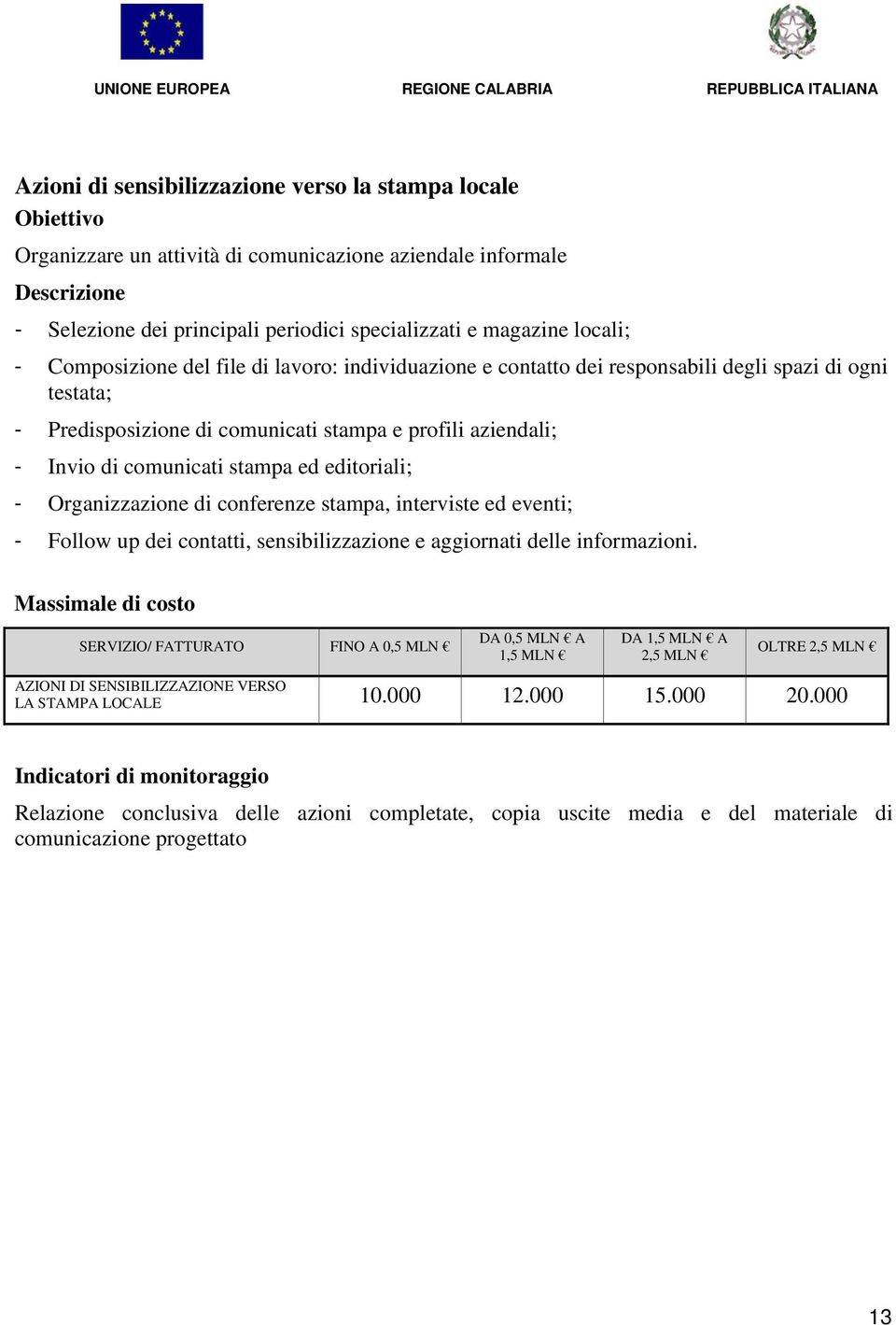 editoriali; - Organizzazione di conferenze stampa, interviste ed eventi; - Follow up dei contatti, sensibilizzazione e aggiornati delle informazioni.