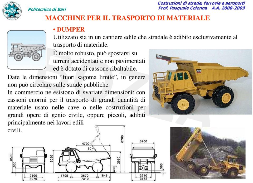 Date le dimensioni fuori sagoma limite, in genere non può circolare sulle strade pubbliche.