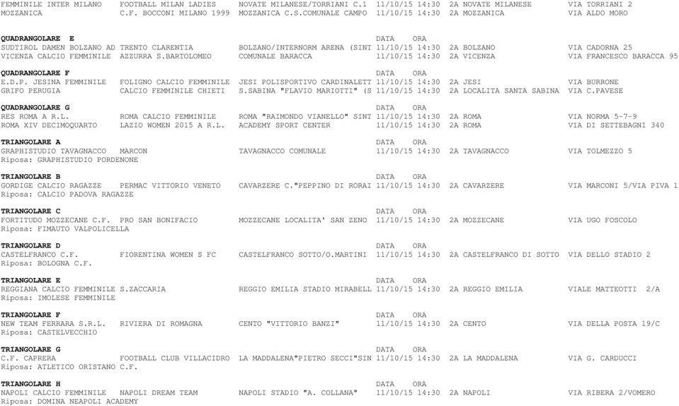 /TORRIANI C.1 11/10/15 14:30 2A  VIA TORRIANI 2 MOZZANICA C.F. BOCCONI MILANO 1999 MOZZANICA C.S.