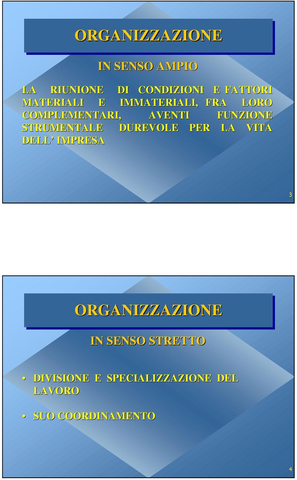 STRUMETALE DUREVOLE PER LA VITA DELL IMPRESA 3 ORGAIZZAZIOE I