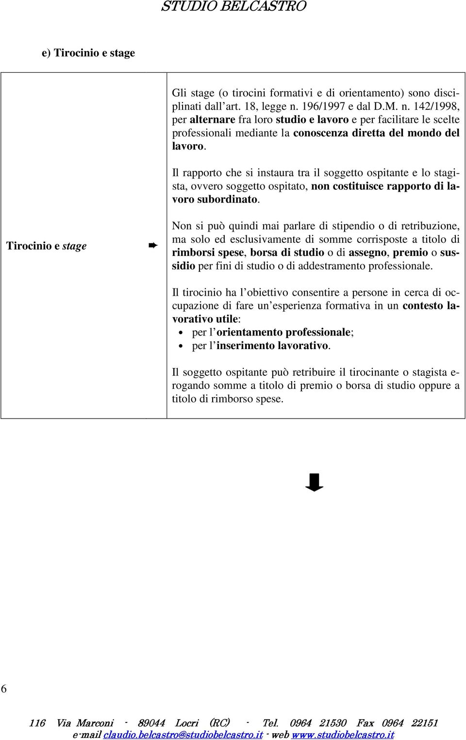 Il rapporto che si instaura tra il soggetto ospitante e lo stagista, ovvero soggetto ospitato, non costituisce rapporto di lavoro subordinato.