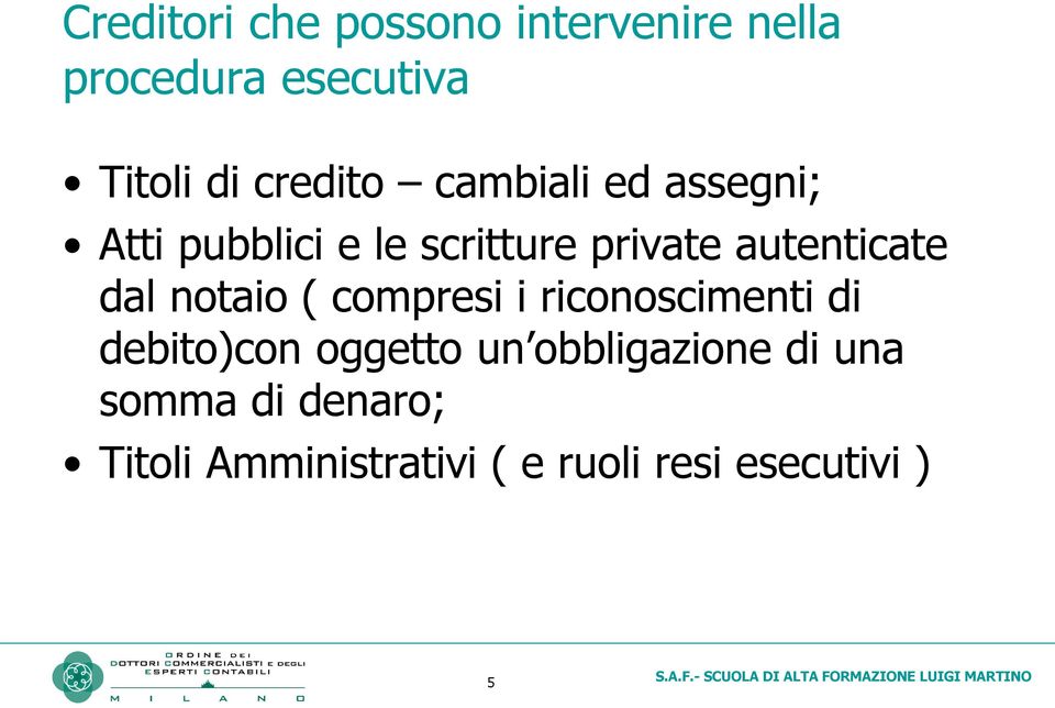 autenticate dal notaio ( compresi i riconoscimenti di debito)con oggetto