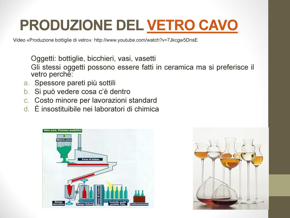 fatti in ceramica ma si preferisce il vetro perché: a. Spessore pareti più sottili b.