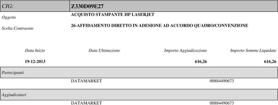 ACCORDO QUADRO/CONVENZIONE 19-12-2013 616,26