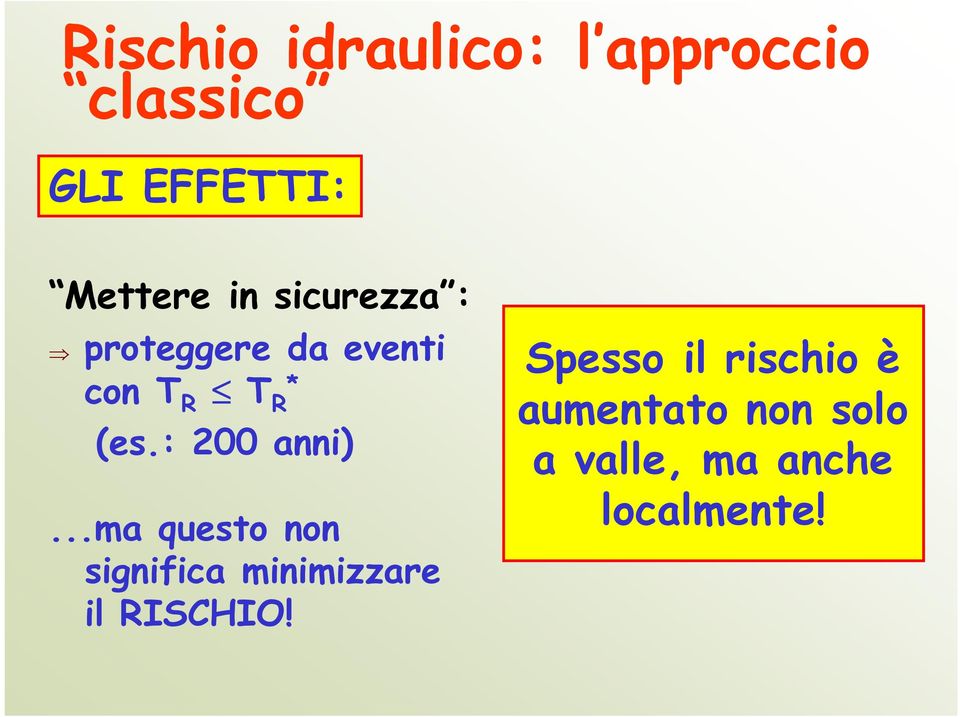 : 200 anni)...ma questo non significa minimizzare il RISCHIO!