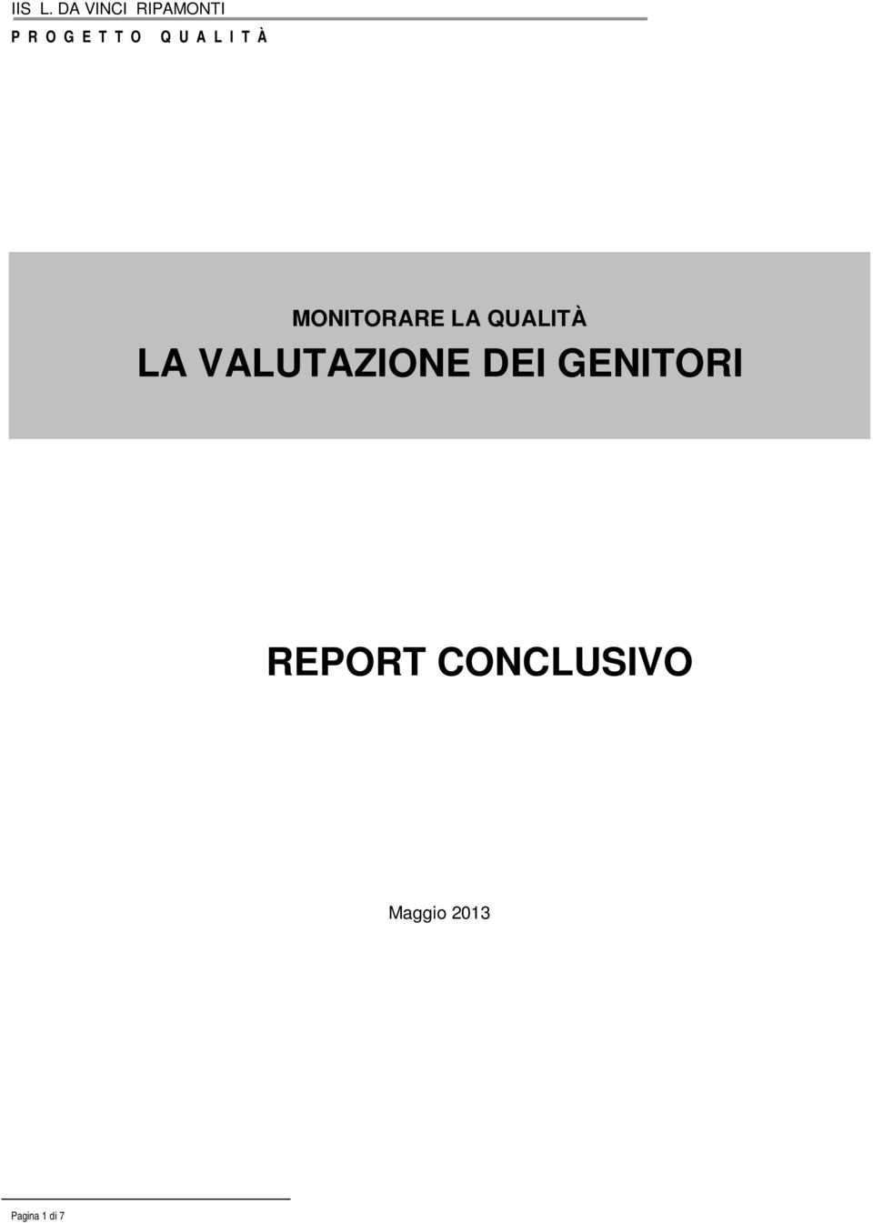 GENITORI REPORT