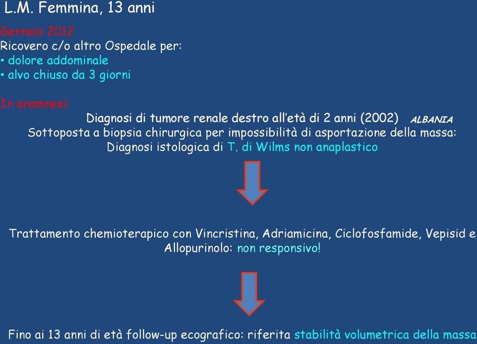 asportazione della massa: Diagnosi istologica di T.