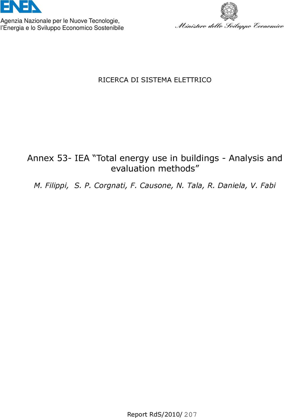 energy use in buildings - Analysis and evaluation methods M.