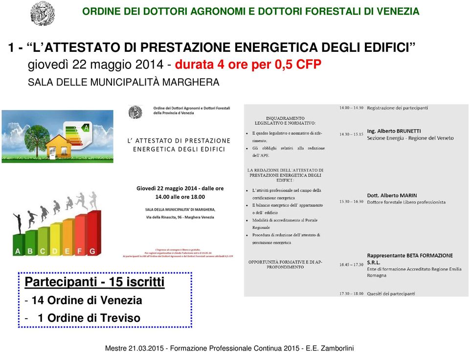 0,5 CFP SALA DELLE MUNICIPALITÀ MARGHERA