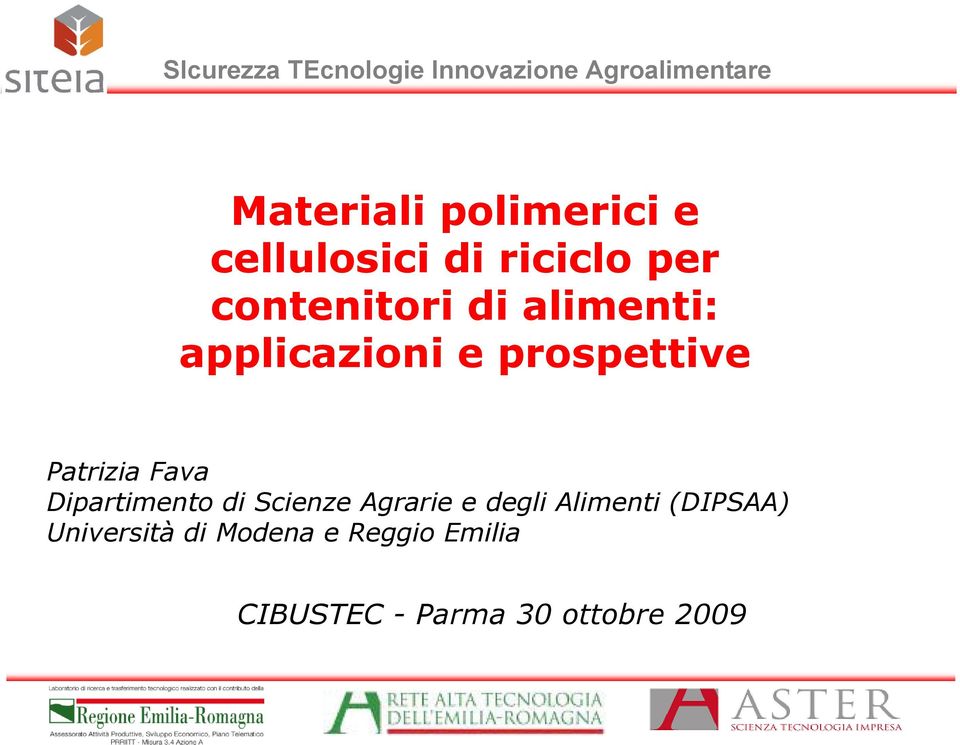 Fava Dipartimento di Scienze Agrarie e degli Alimenti