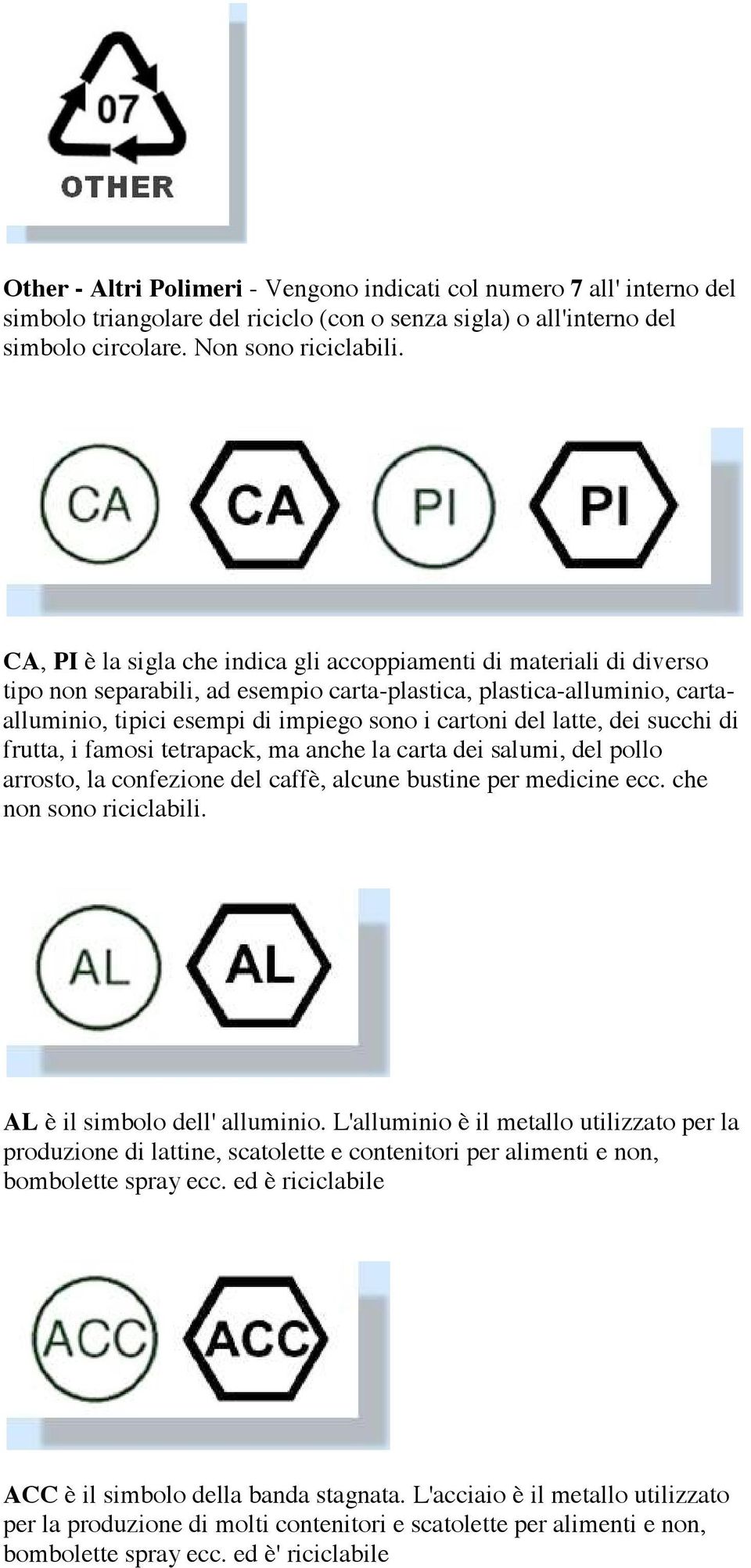 latte, dei succhi di frutta, i famosi tetrapack, ma anche la carta dei salumi, del pollo arrosto, la confezione del caffè, alcune bustine per medicine ecc. che non sono riciclabili.