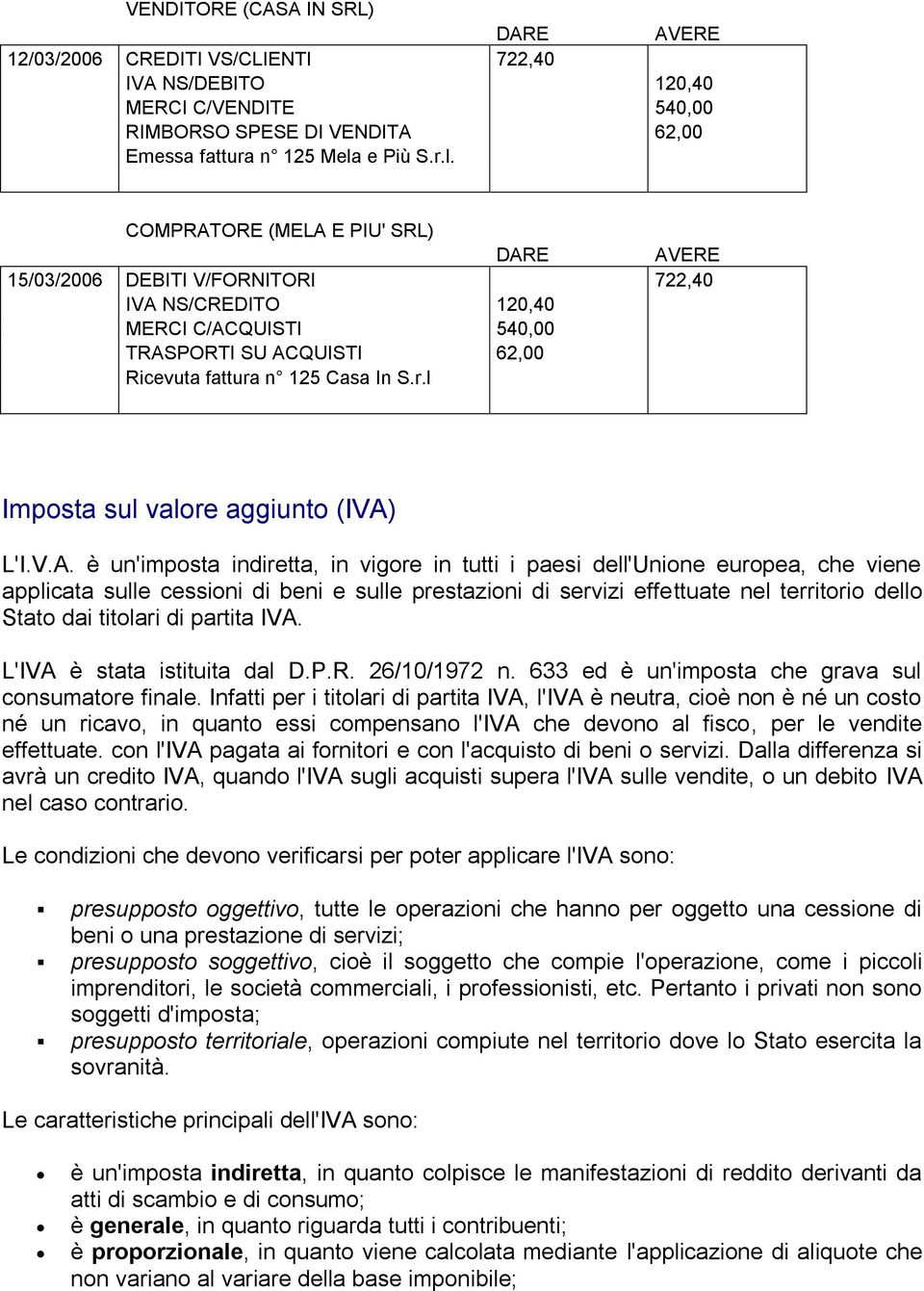 V.A. è un'imposta indiretta, in vigore in tutti i paesi dell'unione europea, che viene applicata sulle cessioni di beni e sulle prestazioni di servizi effettuate nel territorio dello Stato dai