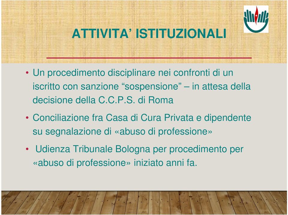 di Roma Conciliazione fra Casa di Cura Privata e dipendente su segnalazione di