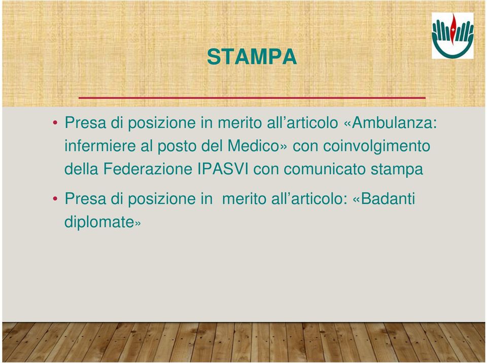 coinvolgimento della Federazione IPASVI con comunicato