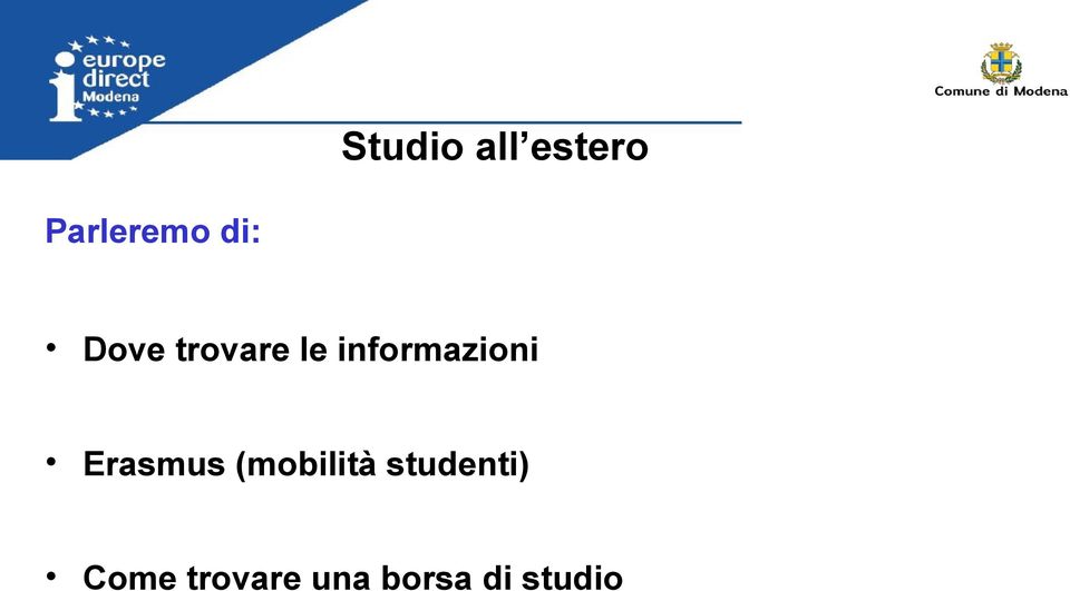 informazioni Erasmus (mobilità