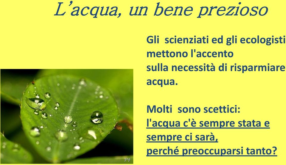 risparmiare acqua.