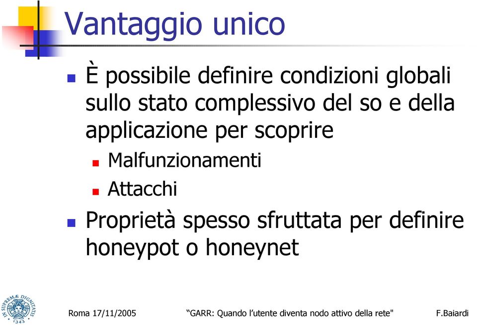 applicazione per scoprire Malfunzionamenti Attacchi