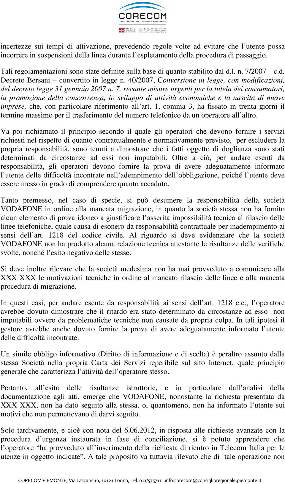 40/2007, Conversione in legge, con modificazioni, del decreto legge 31 gennaio 2007 n.