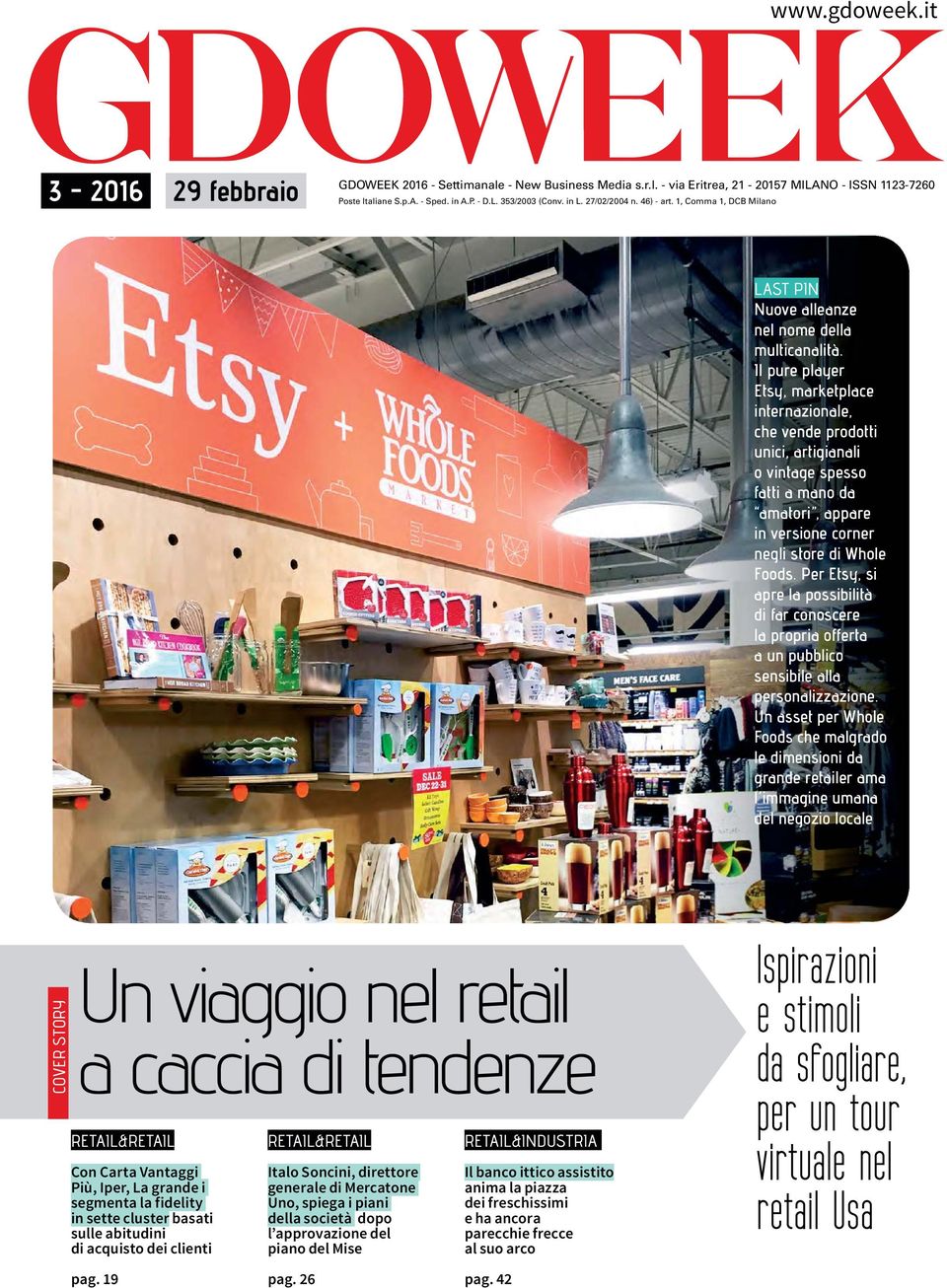 Il pure player Etsy, marketplace internazionale, che vende prodotti unici, artigianali o vintage spesso fatti a mano da amatori, appare in versione corner negli store di Whole Foods.