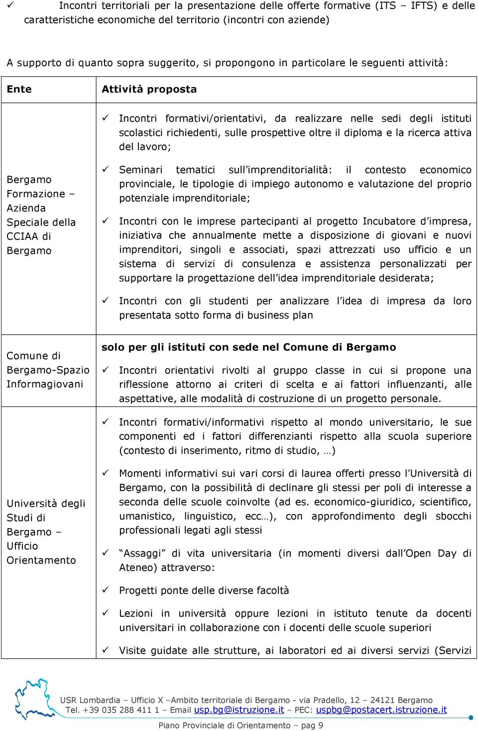 diploma e la ricerca attiva del lavoro; Formazione Azienda Speciale della CCIAA di Seminari tematici sull imprenditorialità: il contesto economico provinciale, le tipologie di impiego autonomo e