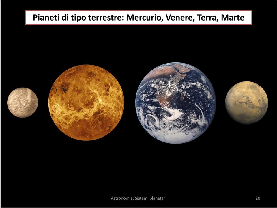 Venere, Terra, Marte