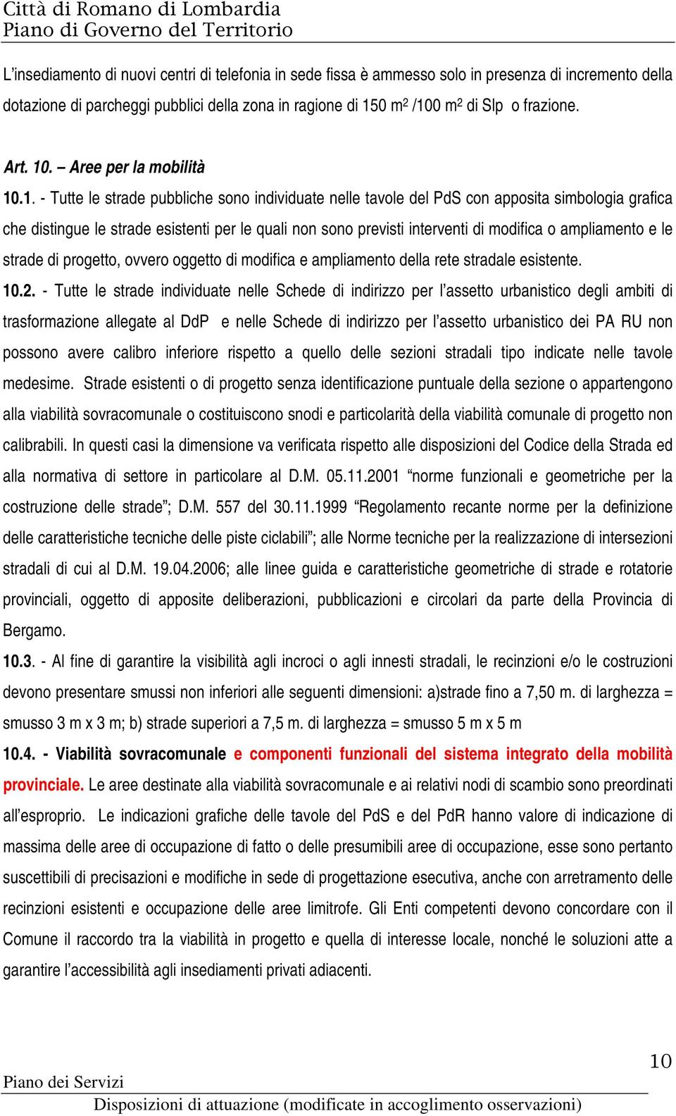 . Aree per la mobilità 10