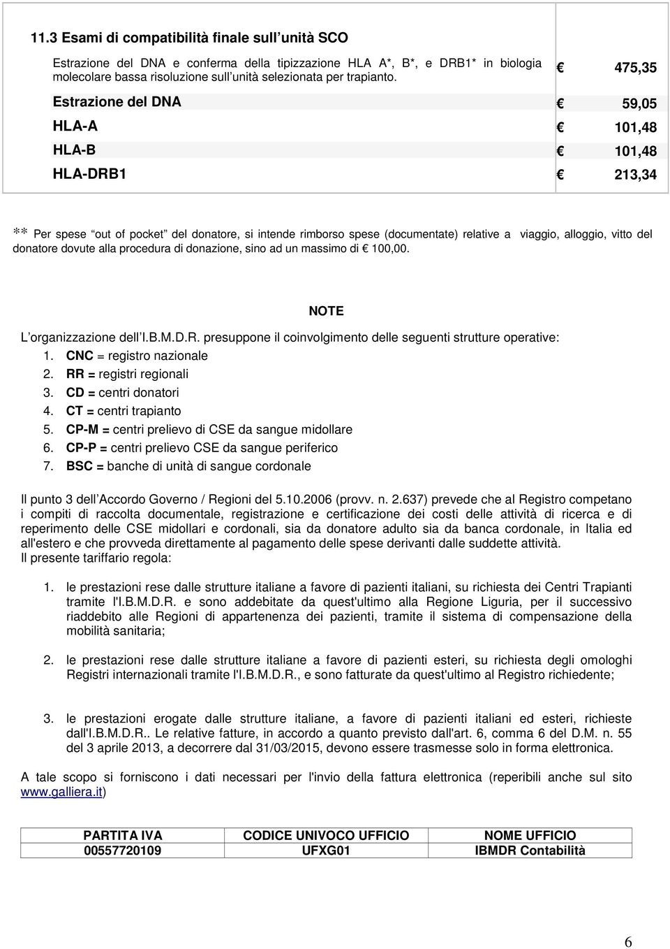 alla procedura di donazione, sino ad un massimo di 100,00. NOTE L organizzazione dell I.B.M.D.R. presuppone il coinvolgimento delle seguenti strutture operative: 1. CNC = registro nazionale 2.