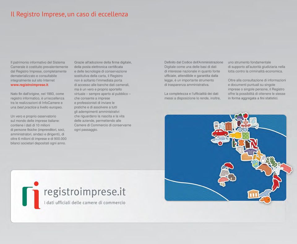 Un vero e proprio osservatorio sul mondo delle imprese italiane: contiene i dati di 10 milioni di persone fisiche (imprenditori, soci, amministratori, sindaci e dirigenti), di oltre 6 milioni di