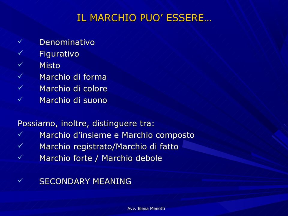 distinguere tra: Marchio d insieme e Marchio composto Marchio