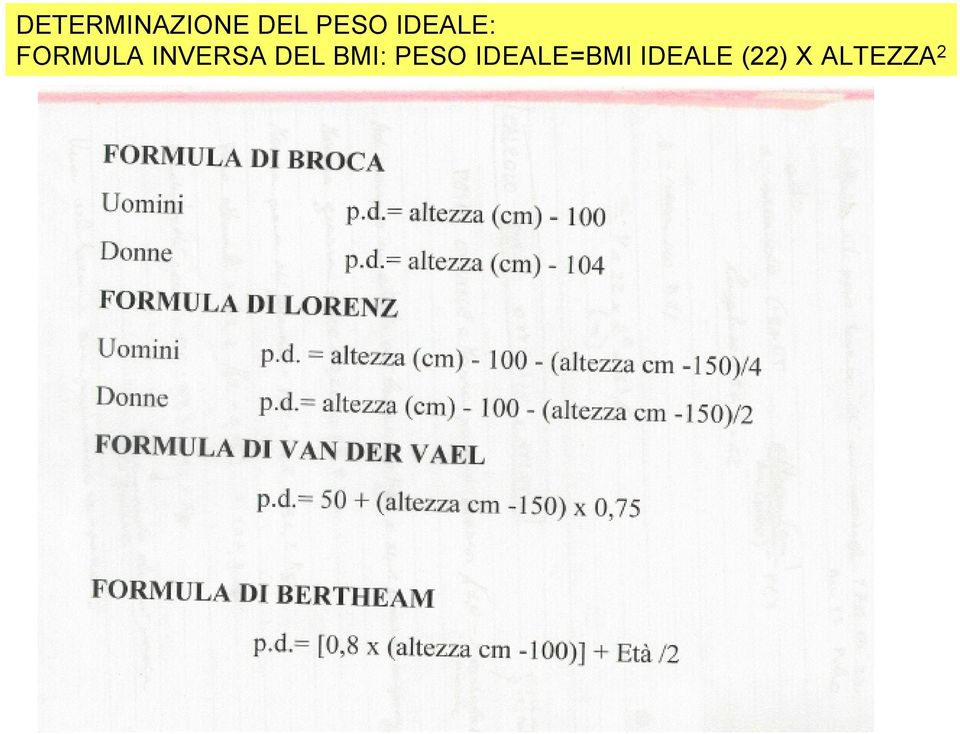 DEL BMI: PESO