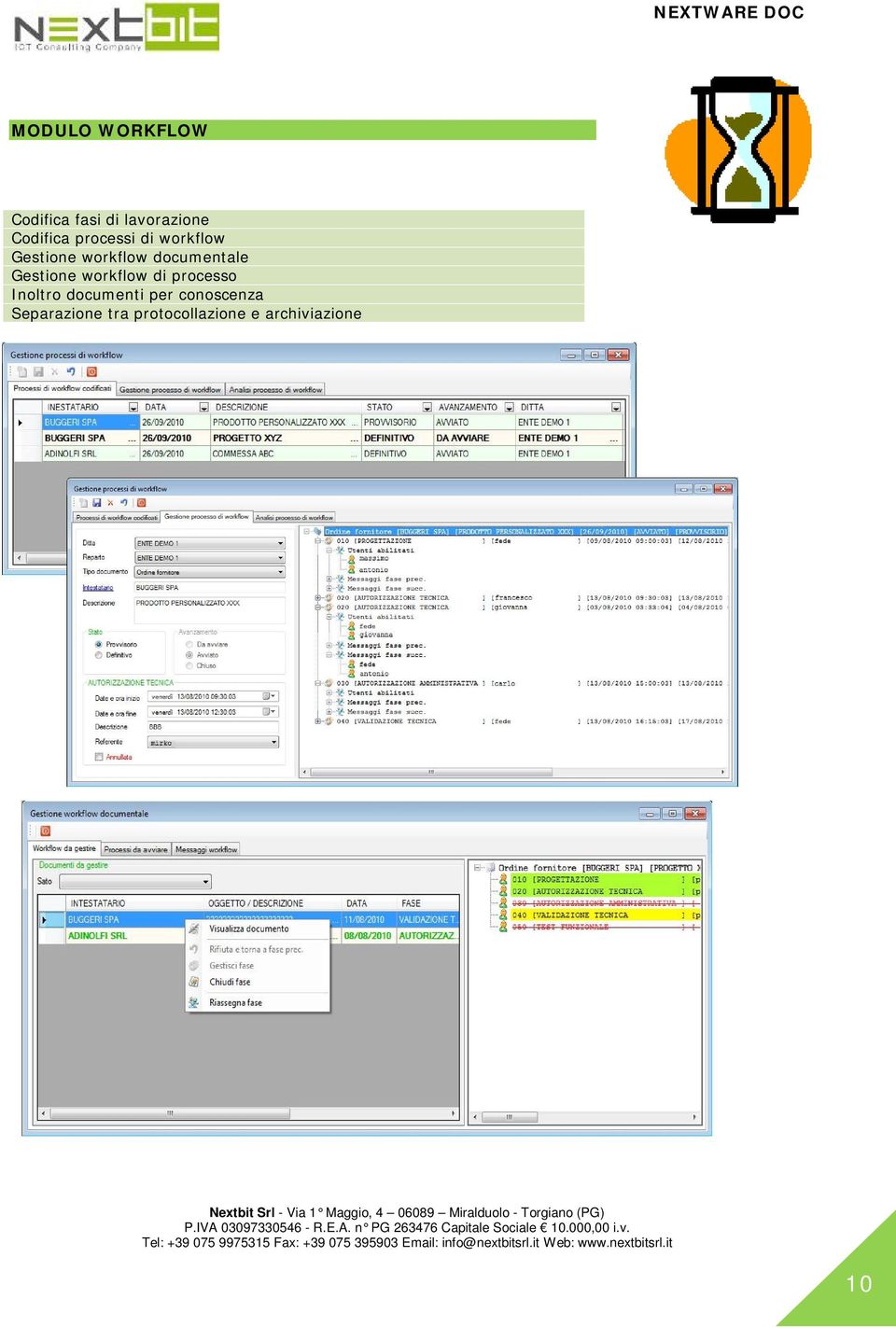 Gestione workflow di processo Inoltro documenti per