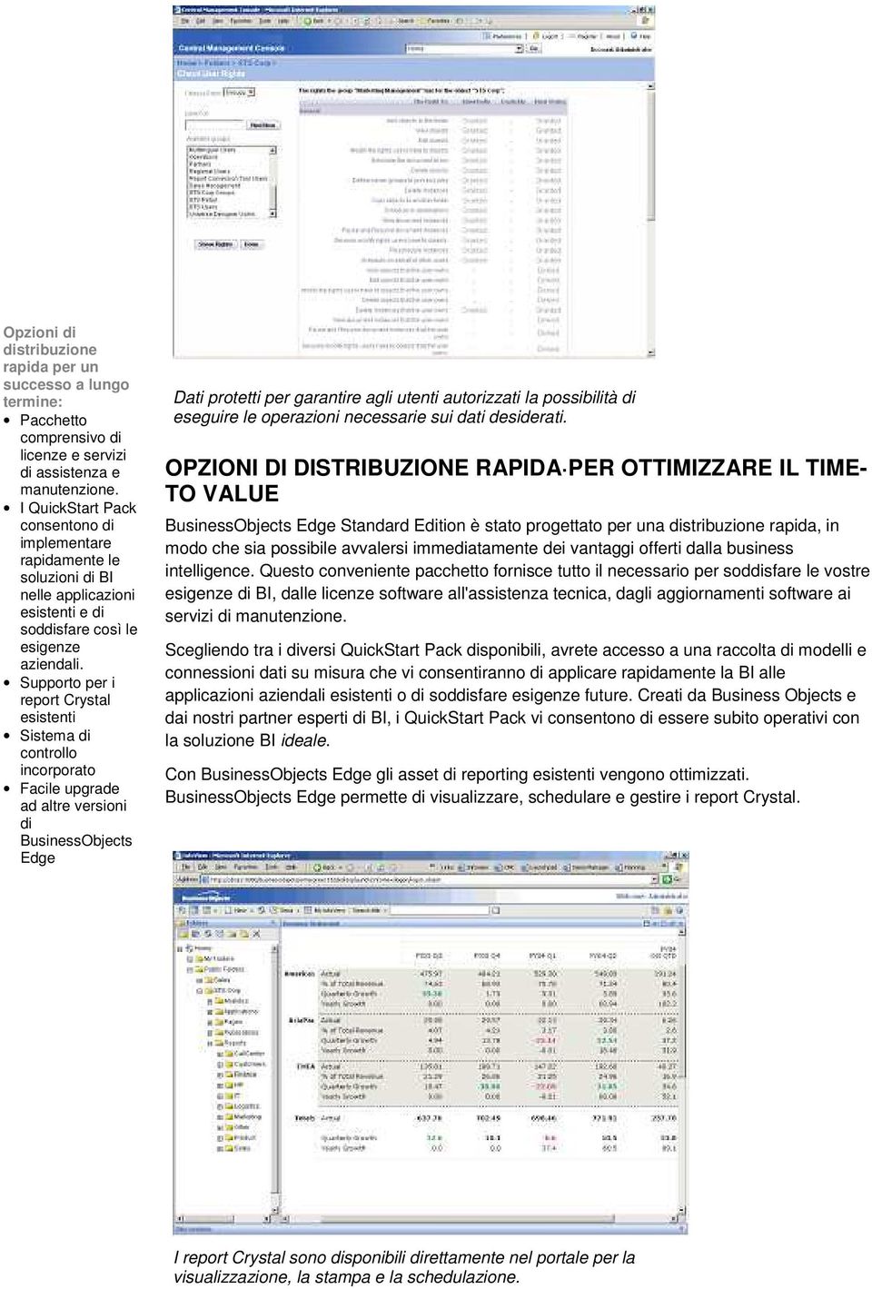 upgrade ad altre versioni di BusinessObjects Edge Dati protetti per garantire agli utenti autorizzati la possibilità di eseguire le operazioni necessarie sui dati desiderati.