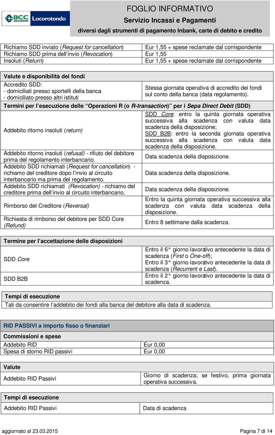 conto della banca (data regolamento).