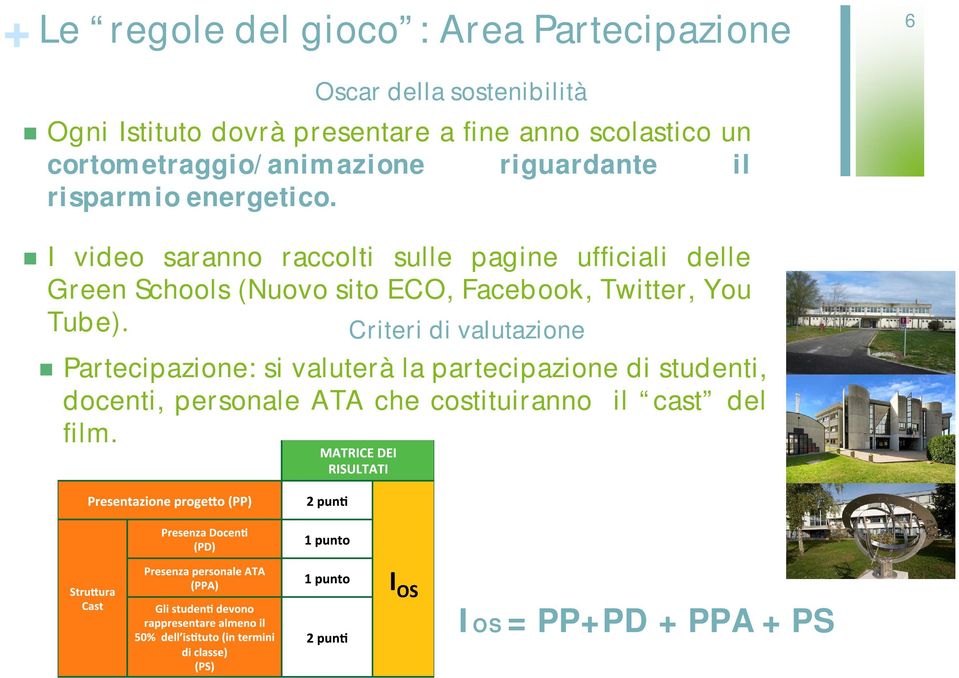 I video saranno raccolti sulle pagine ufficiali delle Green Schools (Nuovo sito ECO, Facebook, Twitter, You Tube).