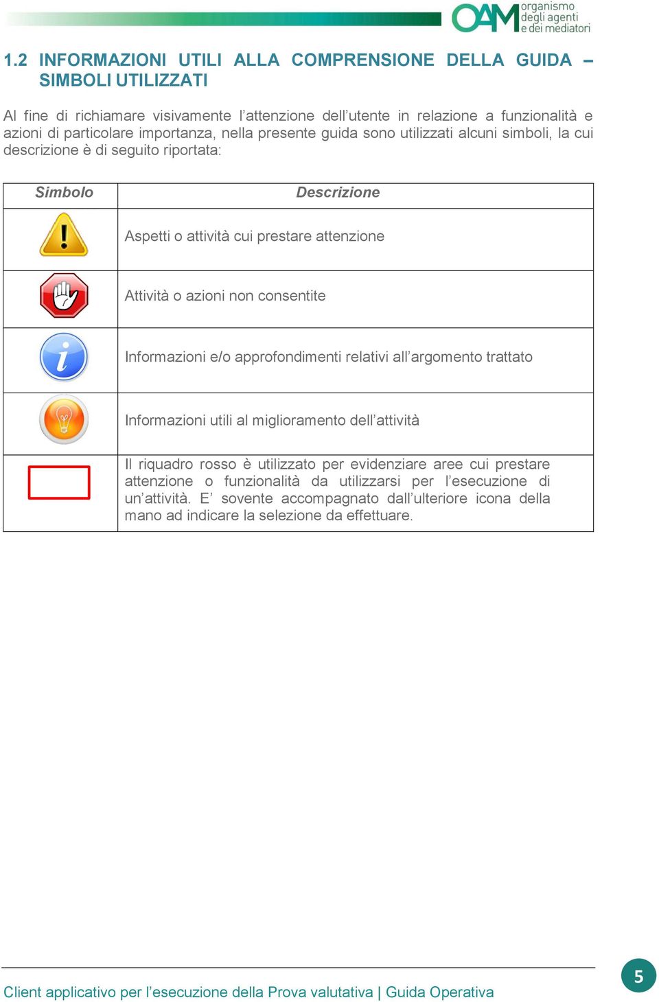 azioni non consentite Informazioni e/o approfondimenti relativi all argomento trattato Informazioni utili al miglioramento dell attività Il riquadro rosso è utilizzato per evidenziare