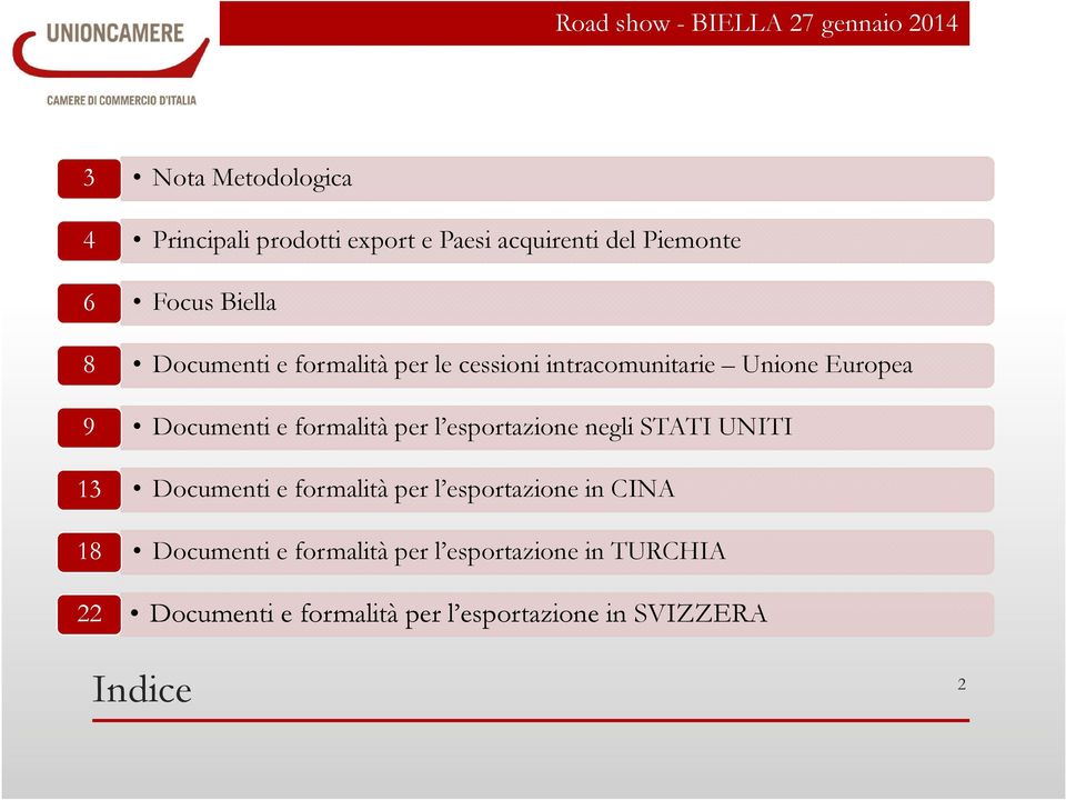 formalità per l esportazione negli STATI UNITI Documenti e formalità per l esportazione in CINA