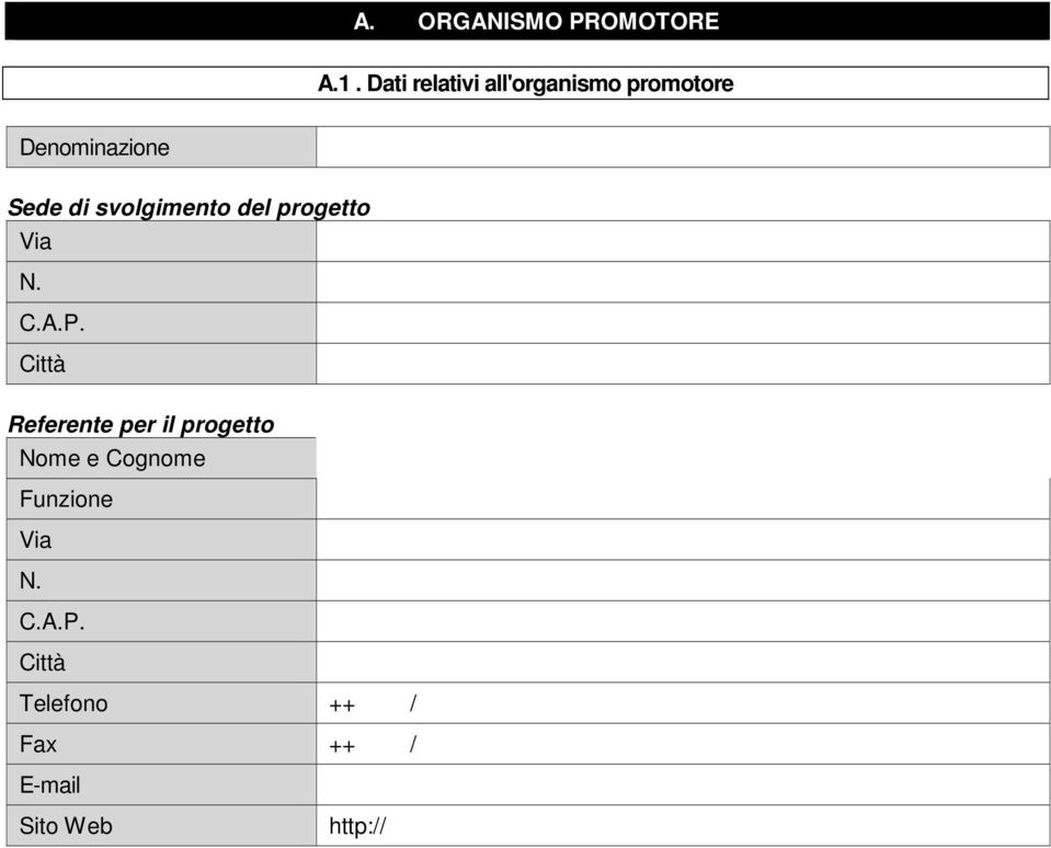 svolgimento del progetto Via N. C.A.P.