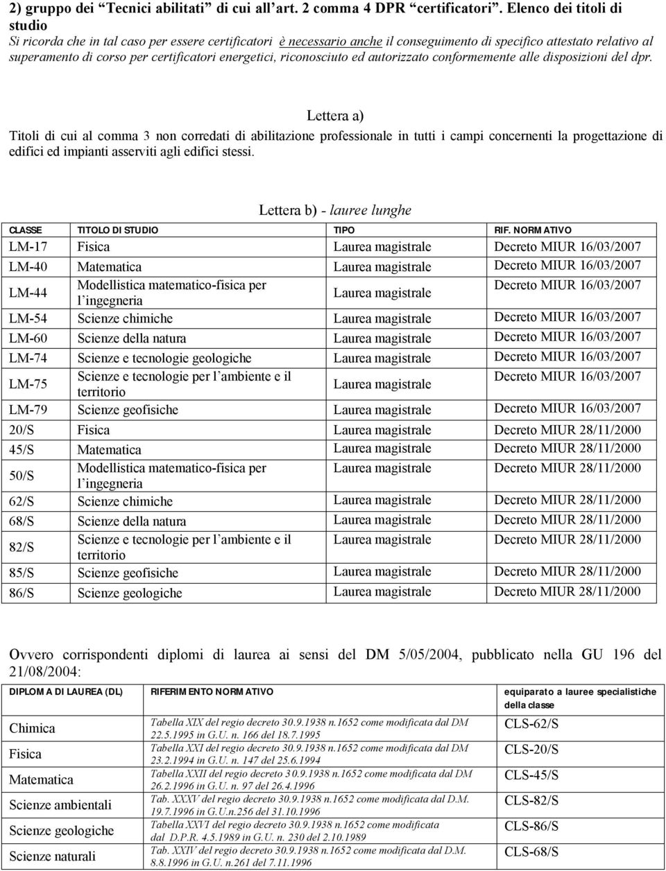 energetici, riconosciuto ed autorizzato conformemente alle disposizioni del dpr.