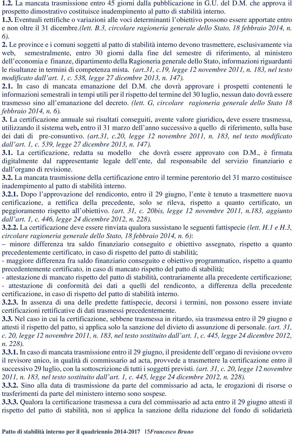 3, circolare ragioneria generale dello Stato, 18 febbraio 20