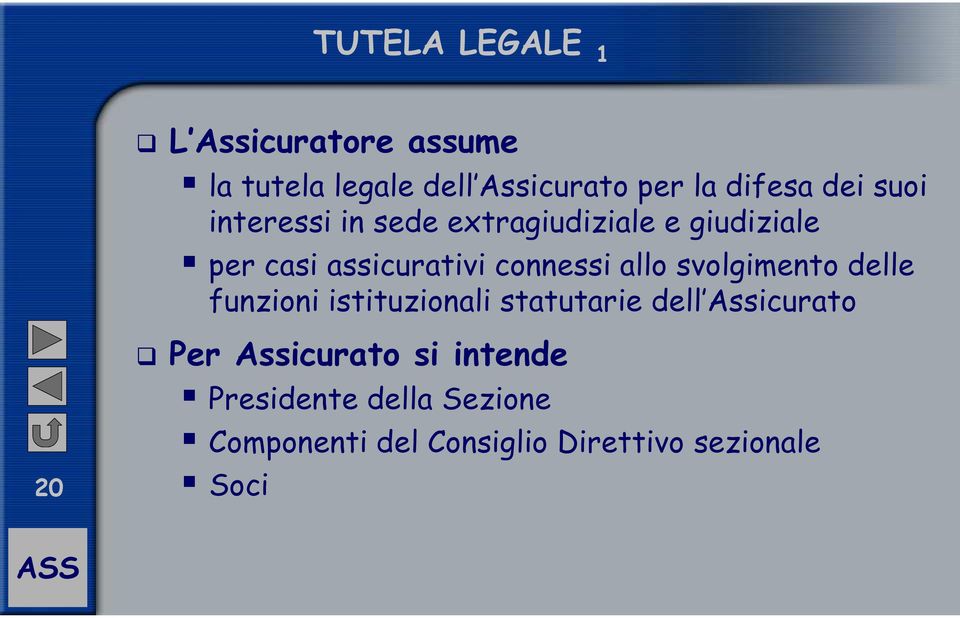 connessi allo svolgimento delle funzioni istituzionali statutarie dell Assicurato Per