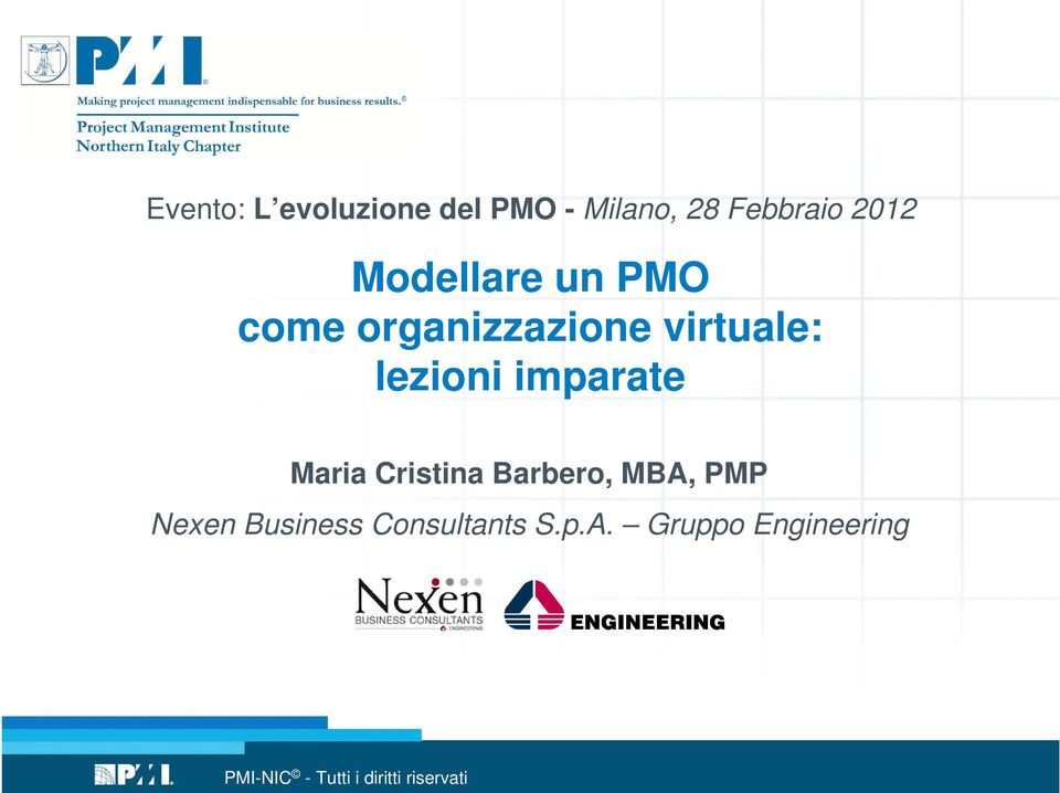 imparate Maria Cristina Barbero, MBA, PMP Nexen Business