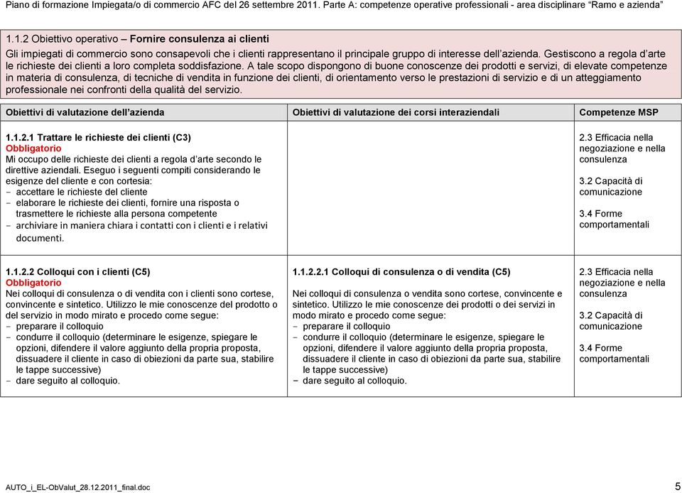 A tale scopo dispongono di buone conoscenze dei prodotti e servizi, di elevate competenze in materia di consulenza, di tecniche di vendita in funzione dei clienti, di orientamento verso le